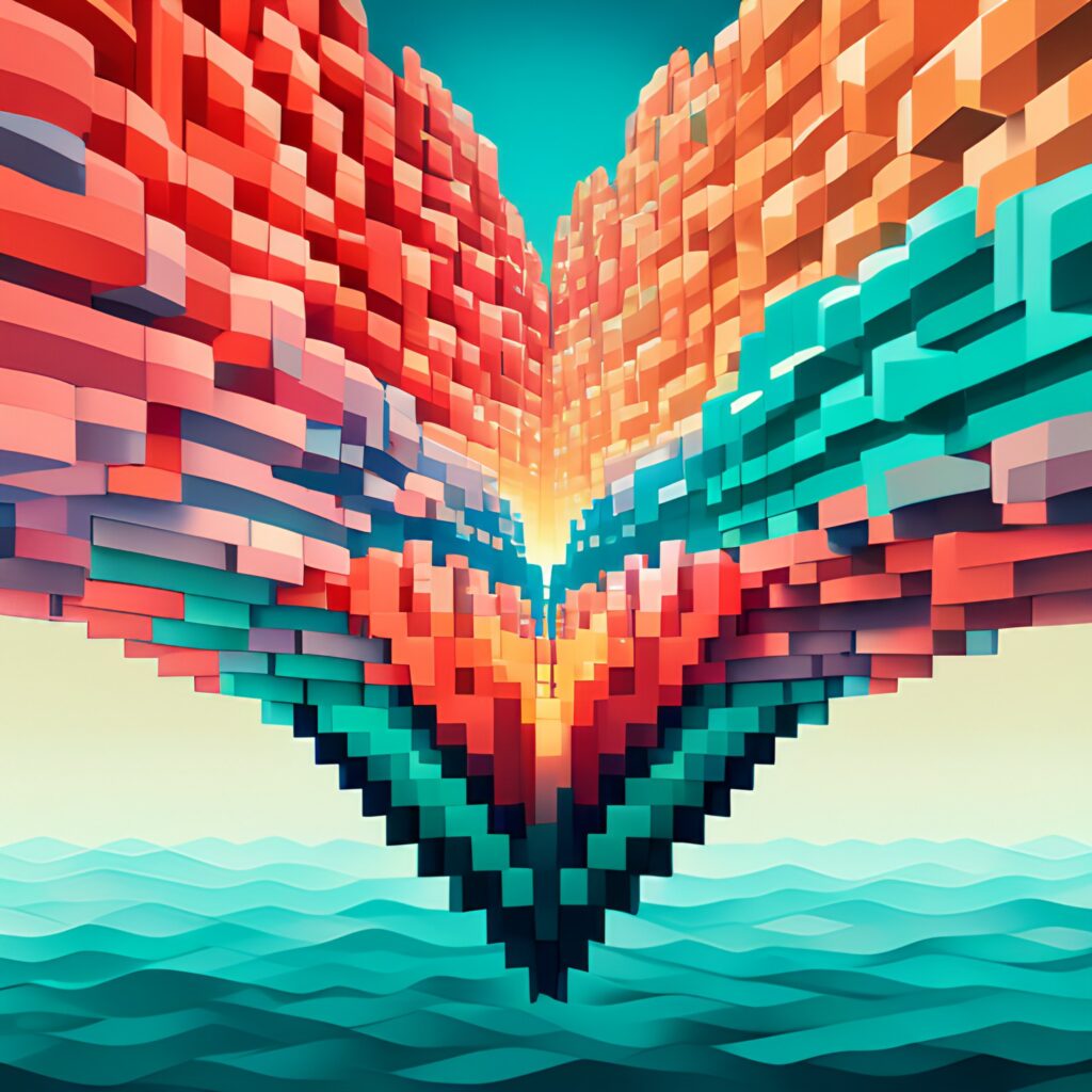 abstract puzzle heart