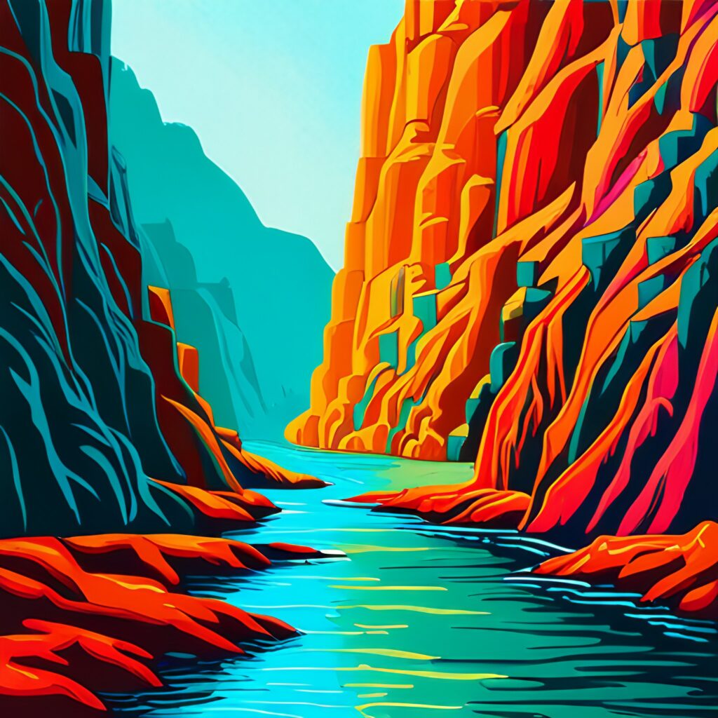 ai-generated image of a pop art style canyon