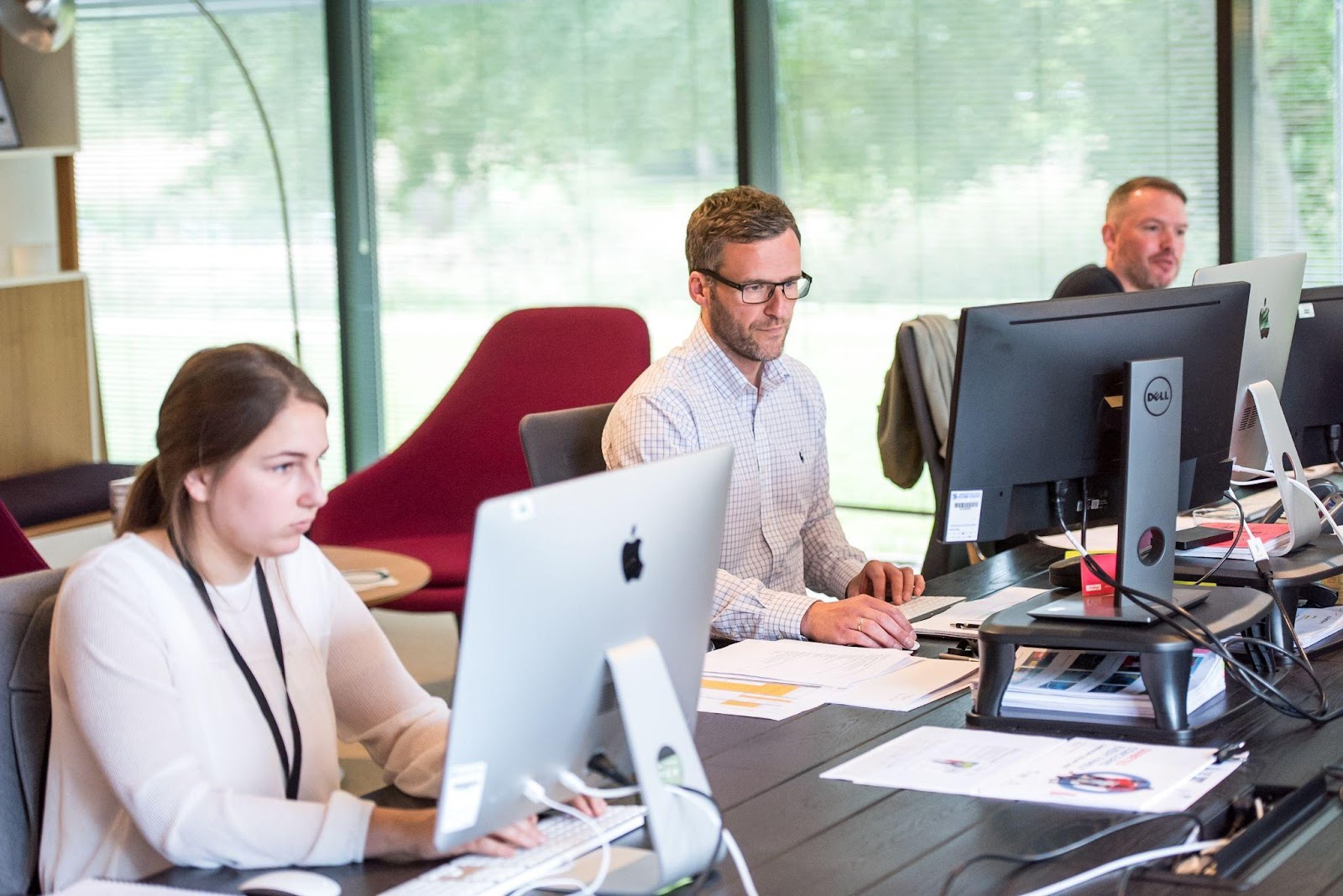 people working in an office